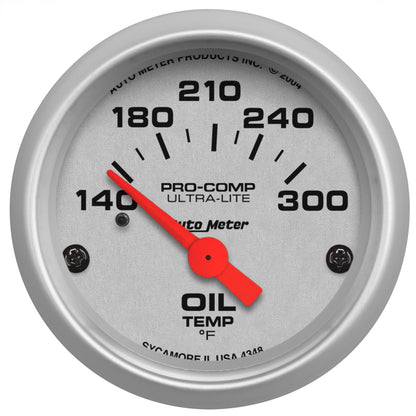 Autometer Ultra-Lite 52mm 140-300 Deg F Electronic Oil Temperature Gauge