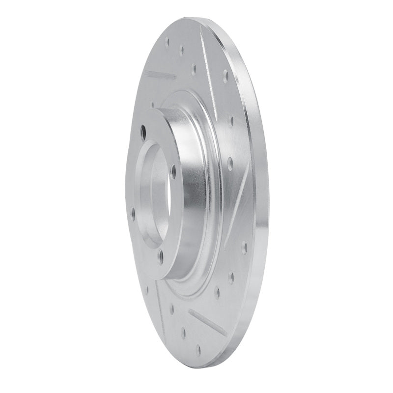 R1 Concepts R1 81-84 Toyota Starlet Front Right Drilled & Slotted Silver Brake Rotor