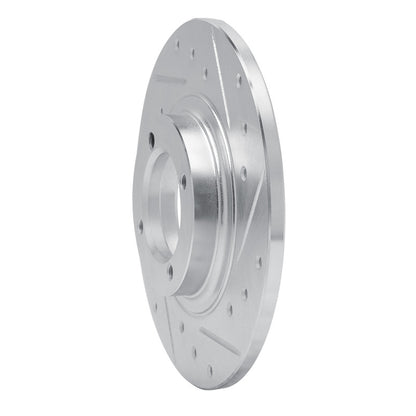 R1 Concepts R1 81-84 Toyota Starlet Front Right Drilled & Slotted Silver Brake Rotor