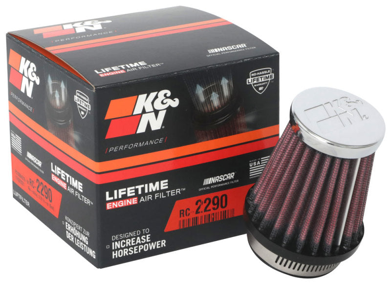 K&N Engineering K&N Universal Chrome Filter 1 9/16 inch FLG / 2 5/8 inch Bottom / 2 inch Top / 3 inch Height