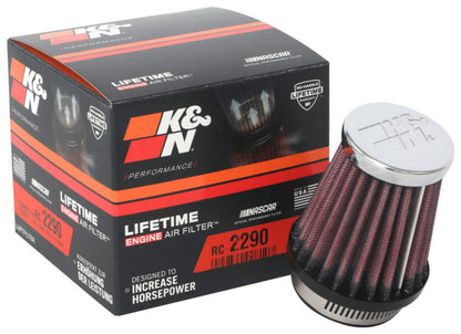 K&N Engineering K&N Universal Chrome Filter 1 9/16 inch FLG / 2 5/8 inch Bottom / 2 inch Top / 3 inch Height