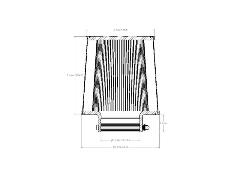 aFe Magnum FORCE Intake Replacement Air Filter w/ D2 Dura-Dry Media 4in F x 8in B x 7in T x 8inH