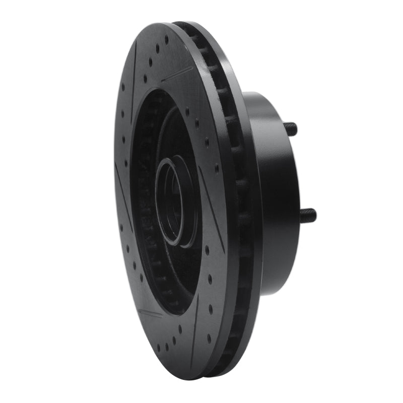 R1 Concepts R1 67-74 Buick GS Front Right Drilled & Slotted Black Brake Rotor