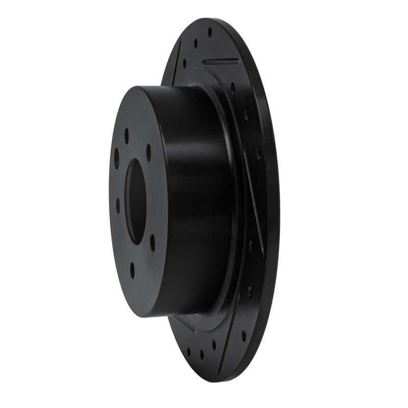 R1 Concepts R1 2002-2025 Nissan Juke Rear Left Drilled & Slotted Black Brake Rotor