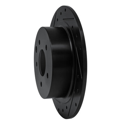 R1 Concepts R1 2002-2025 Nissan Juke Rear Left Drilled & Slotted Black Brake Rotor