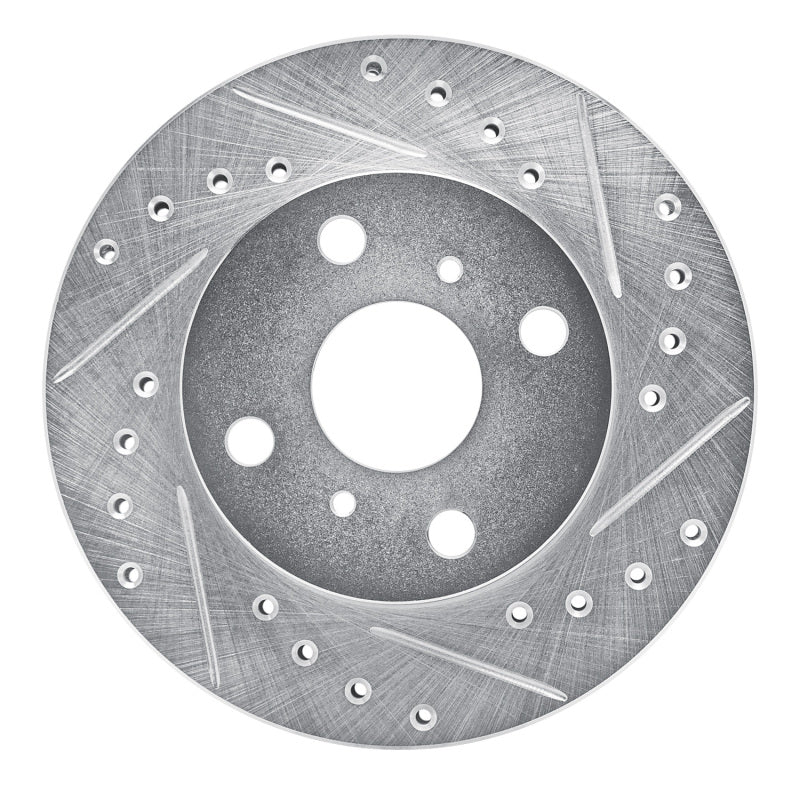R1 Concepts R1 88-92 Geo Prizm Front Right Drilled & Slotted Silver Brake Rotor