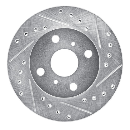 R1 Concepts R1 88-92 Geo Prizm Front Right Drilled & Slotted Silver Brake Rotor