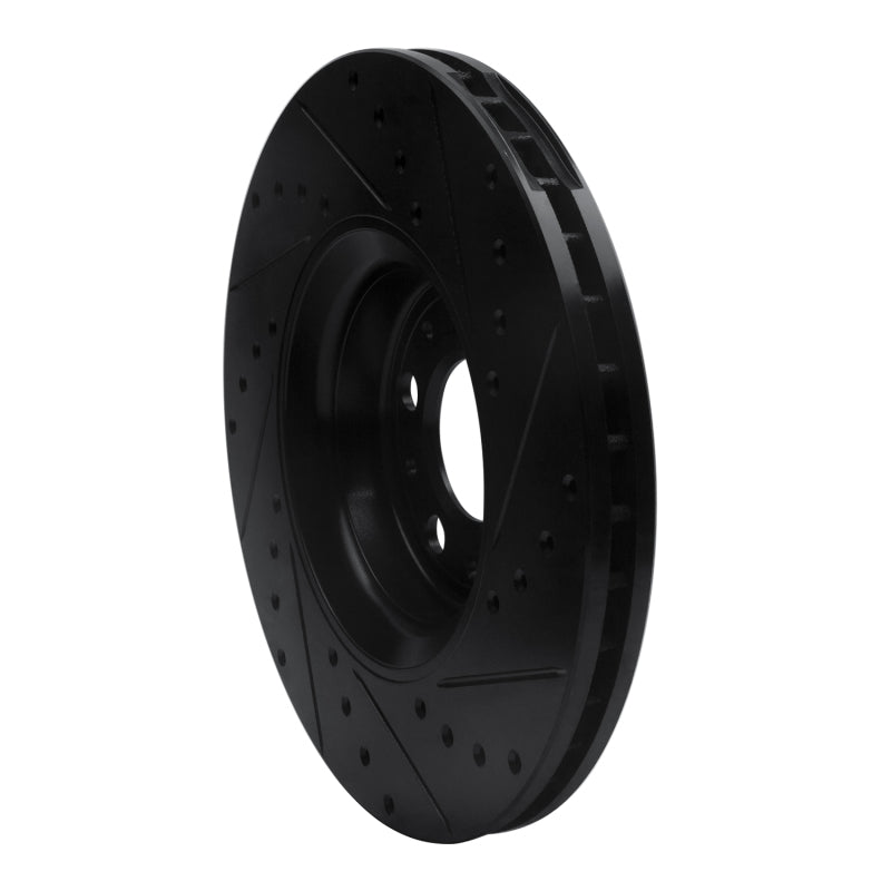 R1 Concepts R1 03-09 Volvo S60 Front Left Drilled & Slotted Black Brake Rotor