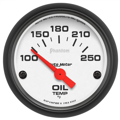 Autometer Phantom 52mm Oil Temp 100-250 F Electronic Gauge Kit