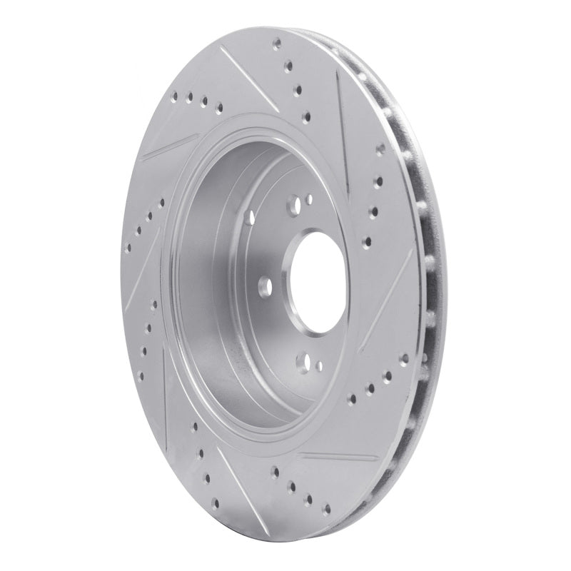 R1 Concepts R1 18-25 Genesis G70 Rear Left Drilled & Slotted Silver Brake Rotor