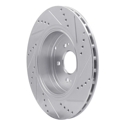 R1 Concepts R1 18-25 Genesis G70 Rear Left Drilled & Slotted Silver Brake Rotor