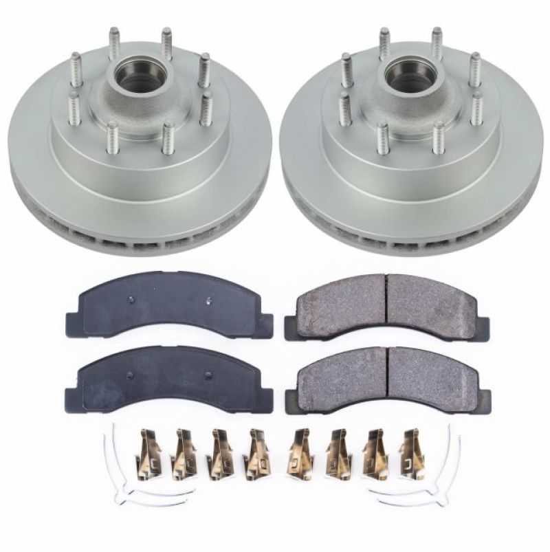 PowerStop Power Stop 99-02 Ford F-350 Super Duty Front Z17 Coated Brake Kit