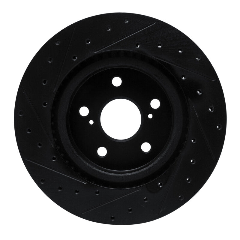 R1 Concepts R1 18-25 Lexus UX250h Front Right Drilled & Slotted Black Brake Rotor