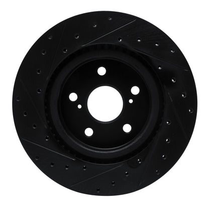 R1 Concepts R1 18-25 Lexus UX250h Front Right Drilled & Slotted Black Brake Rotor