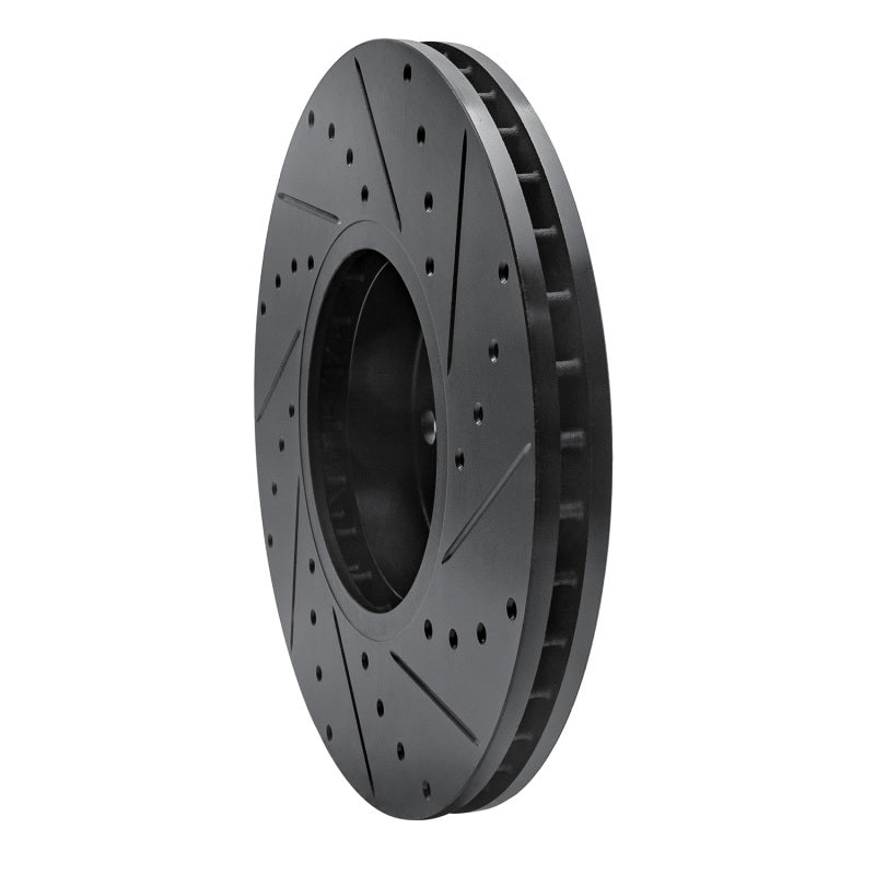 R1 Concepts R1 07-19 BMW X6 Front Left Drilled & Slotted Black Brake Rotor