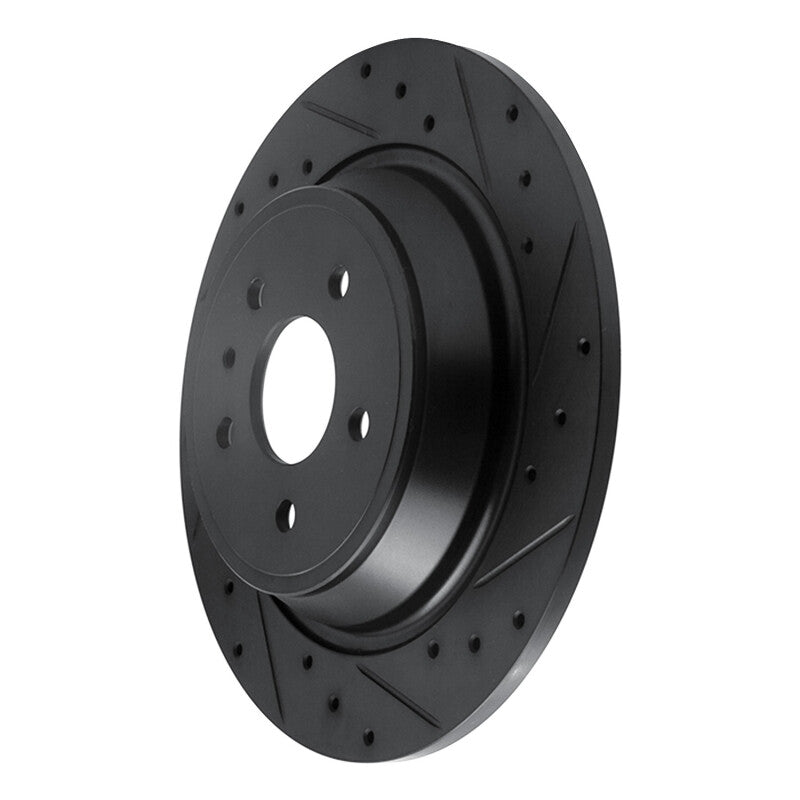 R1 Concepts R1 13-20 Ford Escape Rear Right Drilled & Slotted Black Brake Rotor