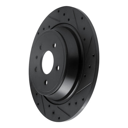 R1 Concepts R1 13-20 Ford Escape Rear Right Drilled & Slotted Black Brake Rotor