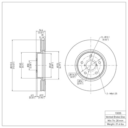 DFC 15-21 Subaru WRX Front Brake Rotor