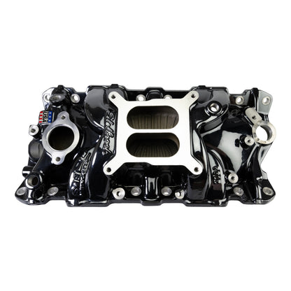 Edelbrock Chevy SB Performer EPS Manifold w/ Oil Fill Tube - Black Plasma