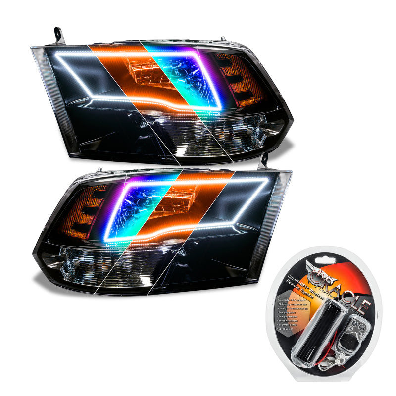 Oracle Lighting 09-18 RAM 1500 Sport Halo Headlights - Blk Housing w/RF Controller
