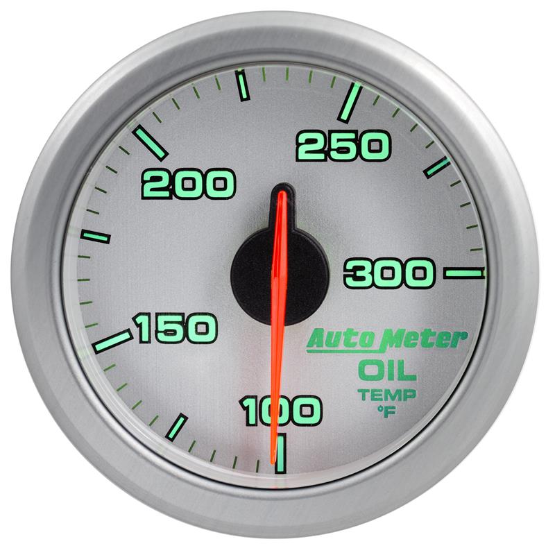 Autometer Airdrive 2-1/6in Oil Temp Gauge 100-300 Degrees F - Silver