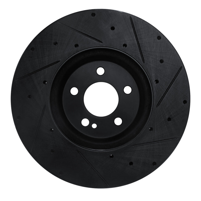 R1 Concepts R1 15-23 Mercedes-Benz C300 Sedan Front Left Drilled & Slotted Black Brake Rotor