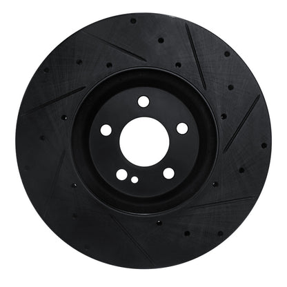 R1 Concepts R1 15-23 Mercedes-Benz C300 Sedan Front Left Drilled & Slotted Black Brake Rotor