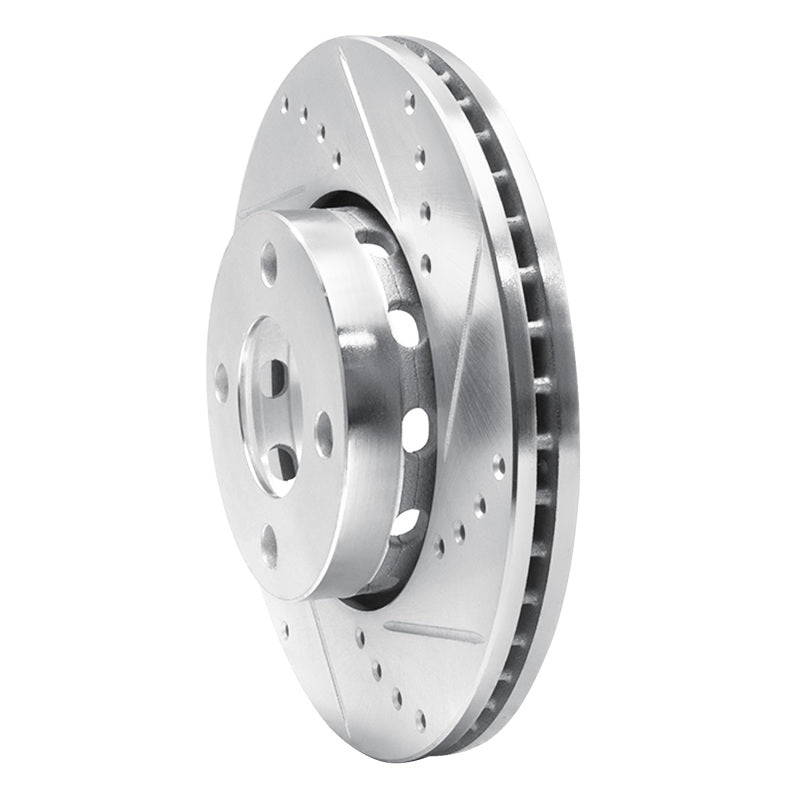 R1 Concepts R1 90-98 Audi 90 Front Right Drilled & Slotted Silver Brake Rotor