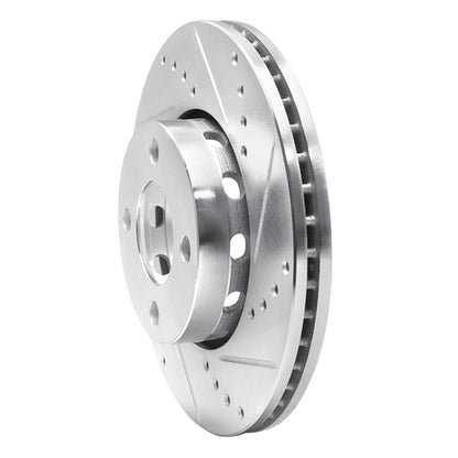 R1 Concepts R1 90-98 Audi 90 Front Right Drilled & Slotted Silver Brake Rotor
