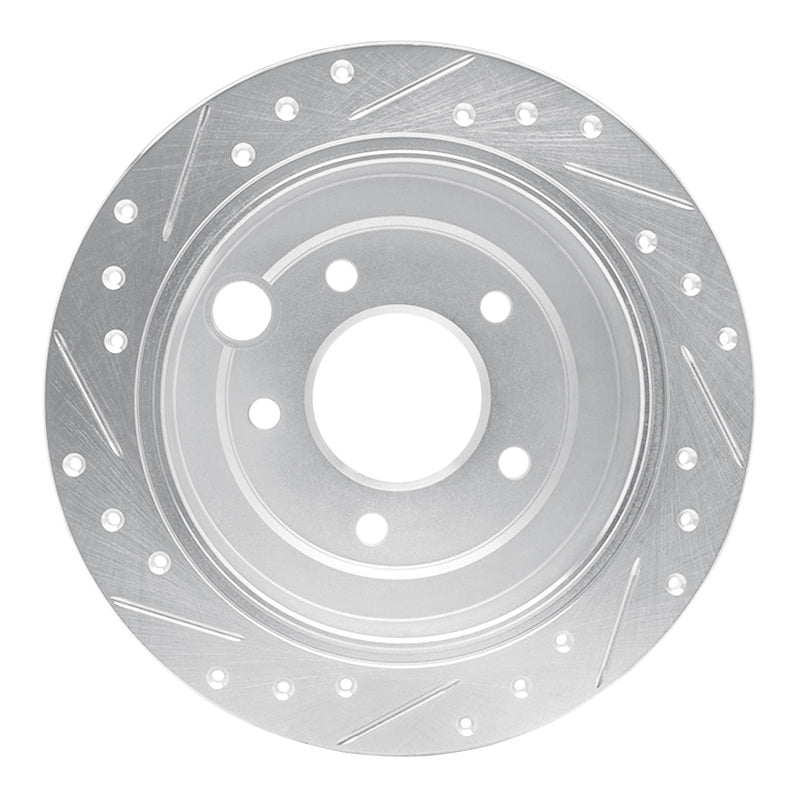 R1 Concepts R1 95-02 Mazda Millenia Rear Right Drilled & Slotted Silver Brake Rotor