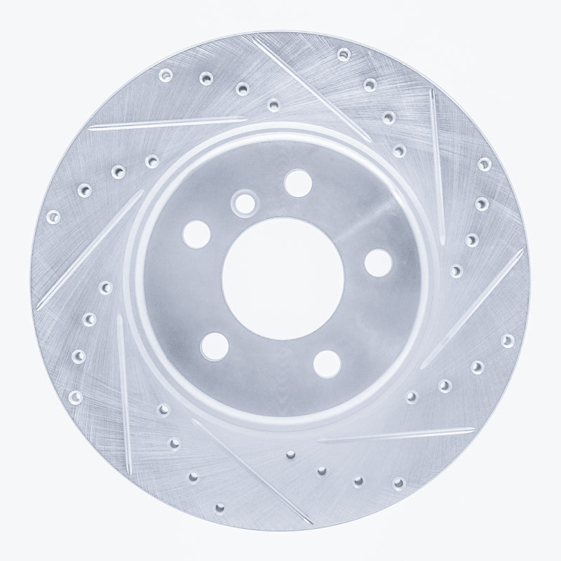 R1 Concepts R1 11-16 BMW 528I Front Right Drilled & Slotted Silver Brake Rotor