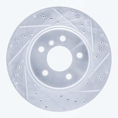 R1 Concepts R1 11-16 BMW 528I Front Right Drilled & Slotted Silver Brake Rotor