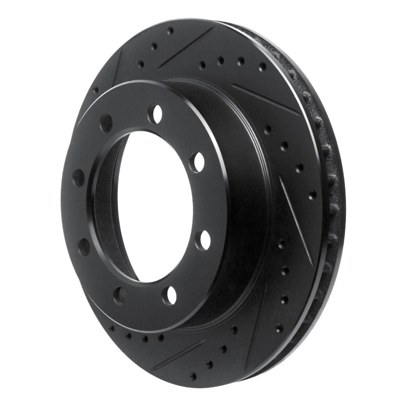 R1 Concepts R1 95-99 Ford F-250 4WD (Excl Super Duty) Front Left Drilled & Slotted Black Brake Rotor