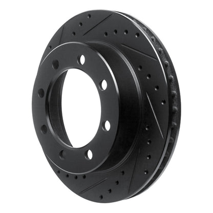 R1 Concepts R1 95-99 Ford F-250 4WD (Excl Super Duty) Front Left Drilled & Slotted Black Brake Rotor