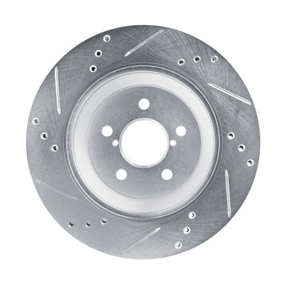 R1 Concepts R1 19-23 Subaru Crosstrek Rear Right Drilled & Slotted Silver Brake Rotor