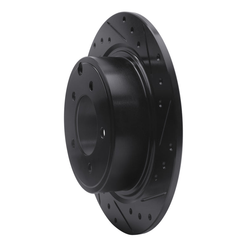 R1 Concepts R1 07-17 Chrysler Sebring Rear Right Drilled & Slotted Black Brake Rotor