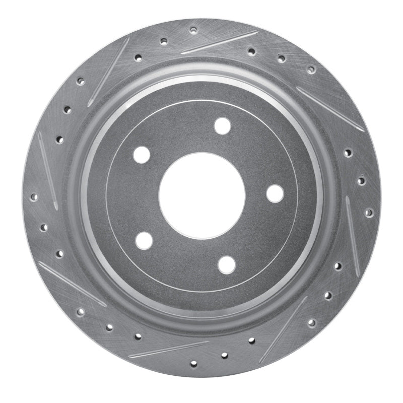 R1 Concepts R1 97-13 Cadillac XLR Rear Left Drilled & Slotted Silver Brake Rotor