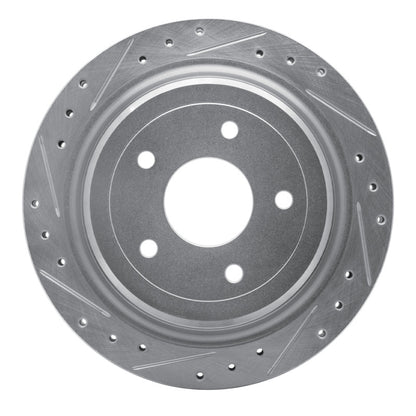 R1 Concepts R1 97-13 Cadillac XLR Rear Left Drilled & Slotted Silver Brake Rotor