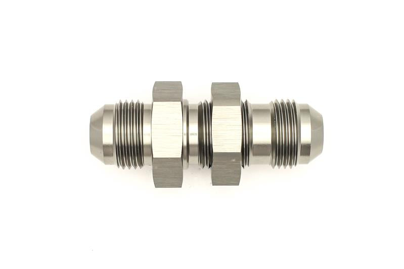 DeatschWerks 8AN Male Flare To 8AN Male Flare Bulkhead Adapter (Incl. Nut)