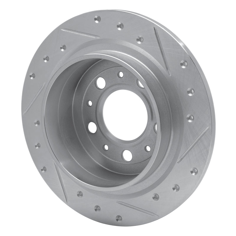 R1 Concepts R1 97-98 Volvo S90 Rear Left Drilled & Slotted Silver Brake Rotor