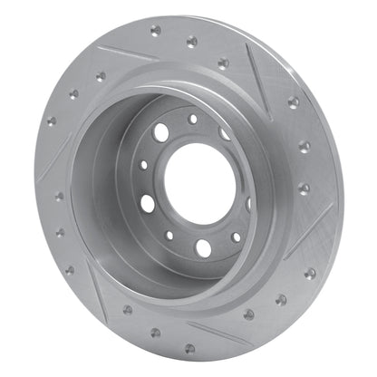 R1 Concepts R1 97-98 Volvo S90 Rear Left Drilled & Slotted Silver Brake Rotor
