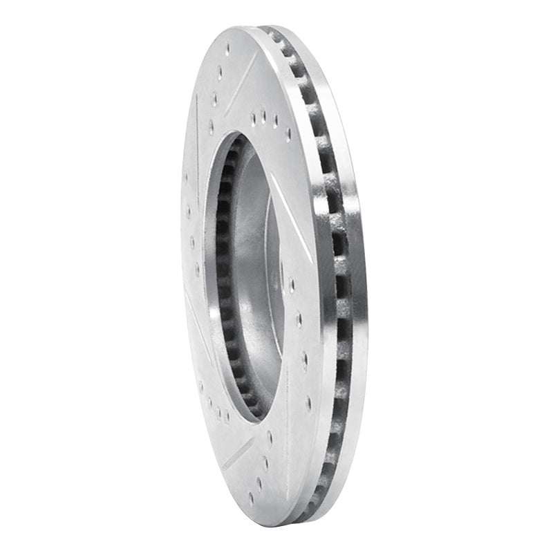 R1 Concepts R1 84-87 Toyota Cressida Front Right Drilled & Slotted Silver Brake Rotor