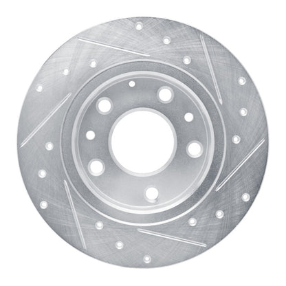 R1 Concepts R1 14-25 Mazda 3 Rear Left Drilled & Slotted Silver Brake Rotor
