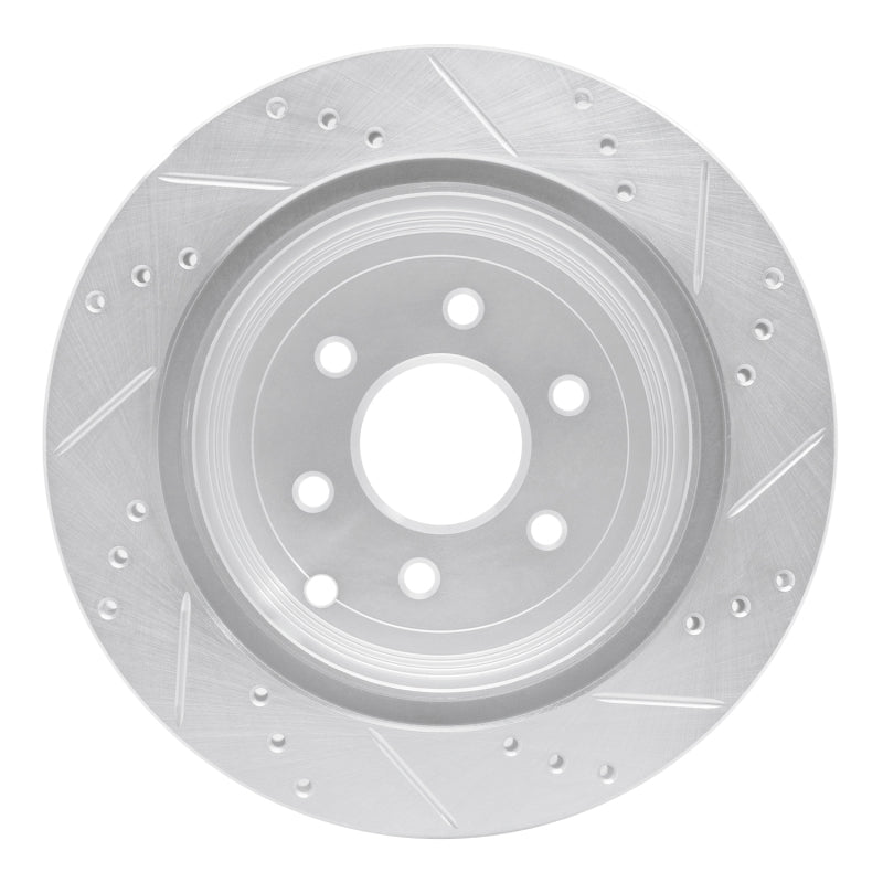 R1 Concepts R1 05-12 Nissan Pathfinder Rear Left Drilled & Slotted Silver Brake Rotor