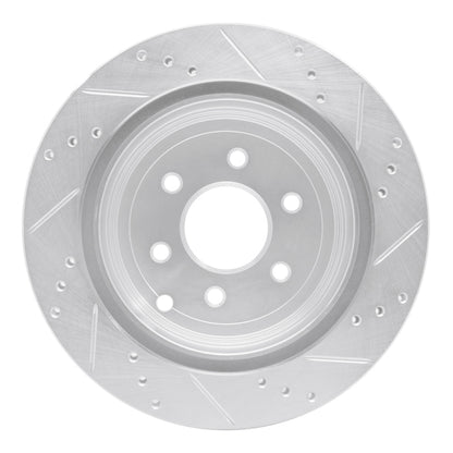 R1 Concepts R1 05-12 Nissan Pathfinder Rear Left Drilled & Slotted Silver Brake Rotor