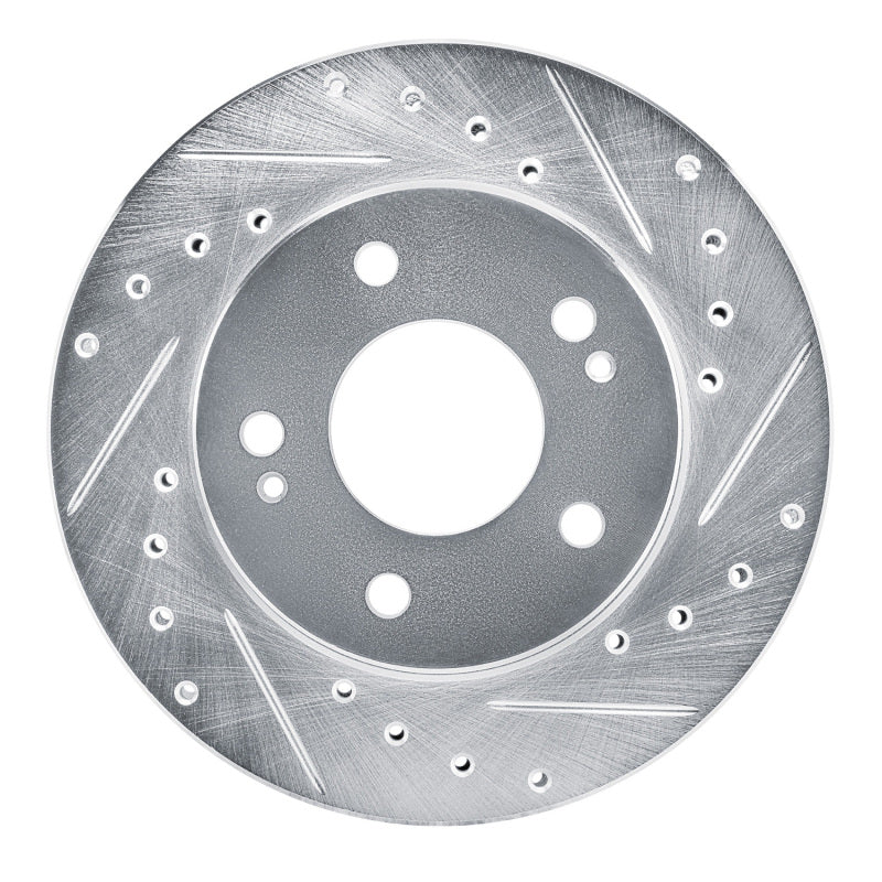 R1 Concepts R1 90-90 Plymouth Laser Front Right Drilled & Slotted Silver Brake Rotor