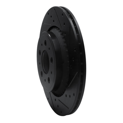 R1 Concepts R1 03-14 Volvo XC90 Rear Right Drilled & Slotted Black Brake Rotor