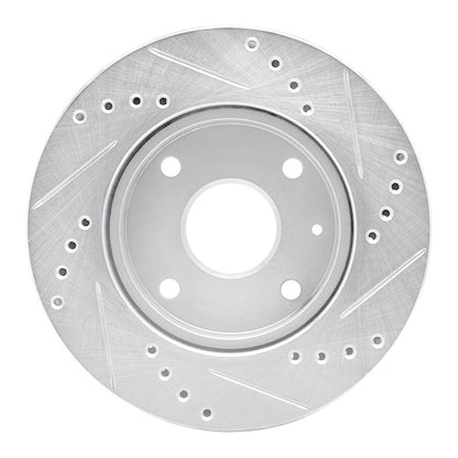 R1 Concepts R1 04-10 Chevrolet Optra (Mexico) Front Left Drilled & Slotted Silver Brake Rotor