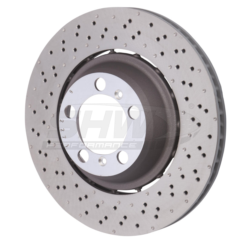 SHW Performance SHW 18-19 Porsche 911 GT3 4.0L w/o Ceramics Left Rear Drill-Dimp LW Brake Rotor (99135240780)
