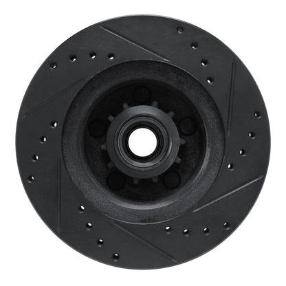 R1 Concepts R1 70-72 Dodge Challenger Front Left Drilled & Slotted Black Brake Rotor